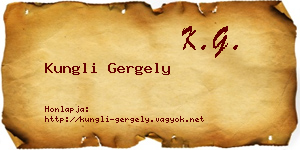 Kungli Gergely névjegykártya